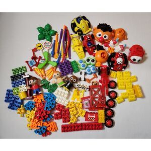 Kids Building Toy Lot – K’Nex Pieces, Eyes, Connectors, Wheels, Blocks +